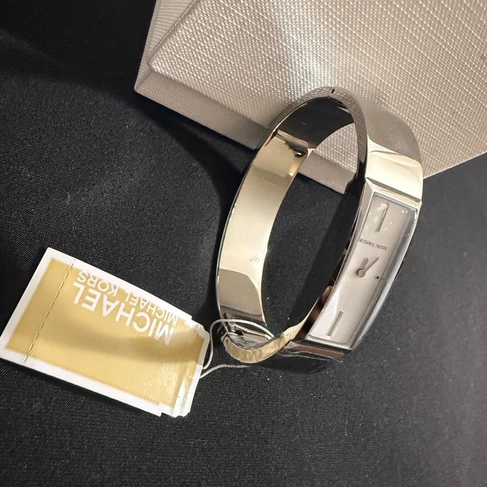 Michael Kors Silver Rectangular Slim Bangle Watch… - image 4